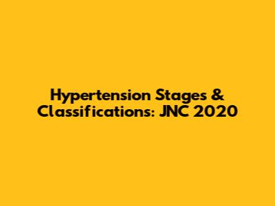 Hypertension Stages & Classifications: JNC 2020