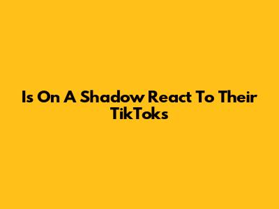 I's On A Shadow React To Their TikToks