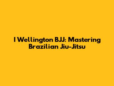 I Wellington BJJ: Mastering Brazilian Jiu-Jitsu