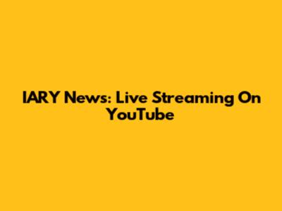IARY News: Live Streaming On YouTube
