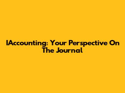 IAccounting: Your Perspective On The Journal