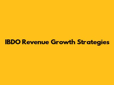 IBDO Revenue Growth Strategies