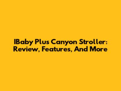 IBaby Plus Canyon Stroller: Review, Features, And More