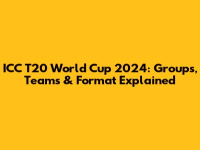 ICC T20 World Cup 2024: Groups, Teams & Format Explained