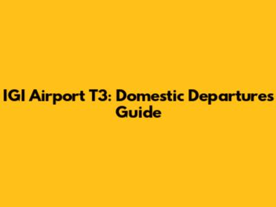 IGI Airport T3: Domestic Departures Guide