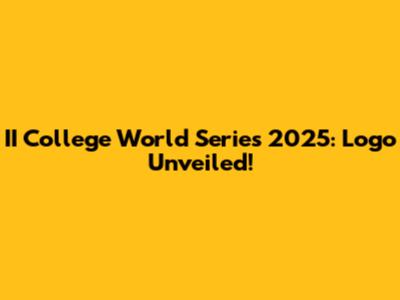 II College World Series 2025: Logo Unveiled!