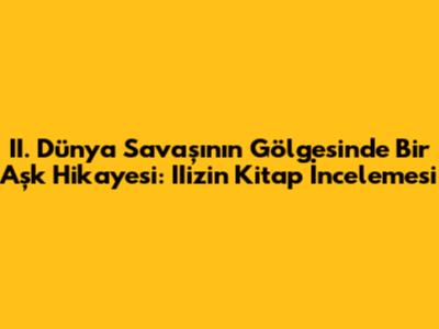 II. Dünya Savaşı'nın Gölgesinde Bir Aşk Hikayesi: IIizin Kitap İncelemesi