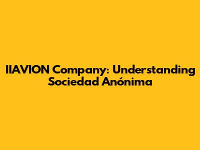 IIAVION Company: Understanding Sociedad Anónima