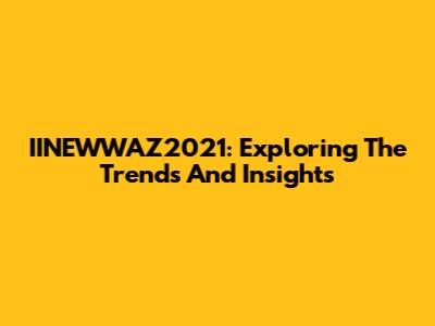 IINEWWAZ2021: Exploring The Trends And Insights