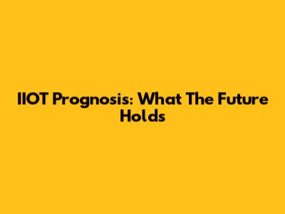 IIOT Prognosis: What The Future Holds