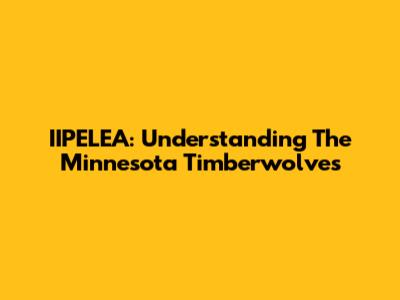 IIPELEA: Understanding The Minnesota Timberwolves