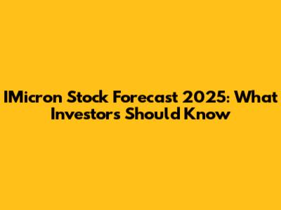 IMicron Stock Forecast 2025: What Investors Should Know