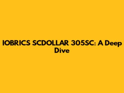 IOBRICS SCDOLLAR 305SC: A Deep Dive
