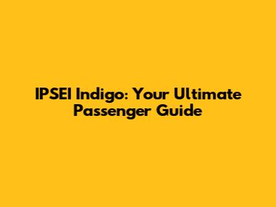 IPSEI Indigo: Your Ultimate Passenger Guide