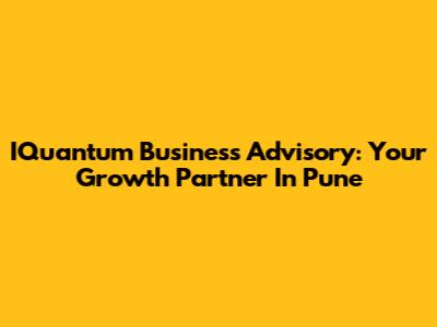 IQuantum Business Advisory: Your Growth Partner In Pune
