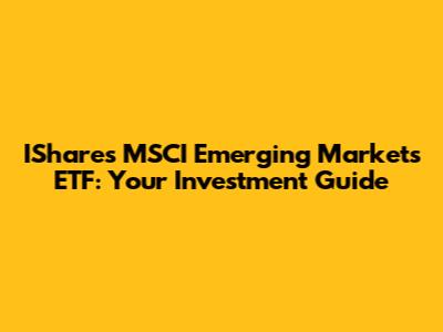 IShares MSCI Emerging Markets ETF: Your Investment Guide