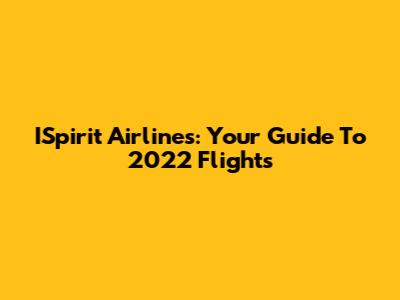 ISpirit Airlines: Your Guide To 2022 Flights