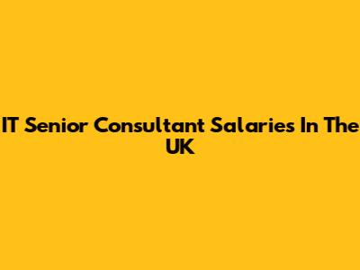 IT Senior Consultant Salaries In The UK