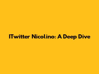 ITwitter Nicolino: A Deep Dive