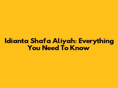Idianta Shafa Aliyah: Everything You Need To Know