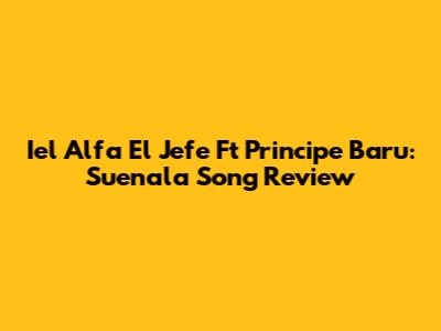 Iel Alfa El Jefe Ft Principe Baru: Suenala Song Review