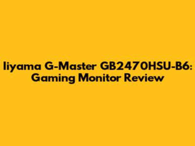 Iiyama G-Master GB2470HSU-B6: Gaming Monitor Review