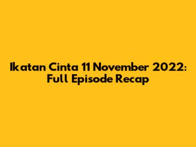 Ikatan Cinta 11 November 2022: Full Episode Recap