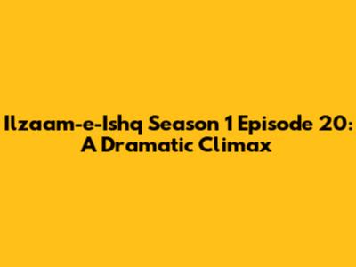 Ilzaam-e-Ishq Season 1 Episode 20: A Dramatic Climax