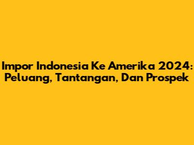 Impor Indonesia Ke Amerika 2024: Peluang, Tantangan, Dan Prospek