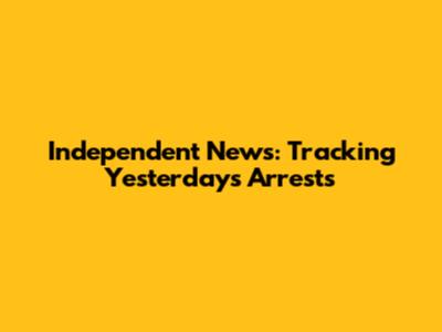 Independent News: Tracking Yesterday's Arrests