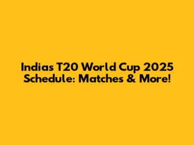 India's T20 World Cup 2025 Schedule: Matches & More!
