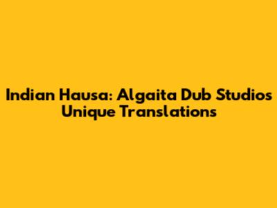 Indian Hausa: Algaita Dub Studio's Unique Translations