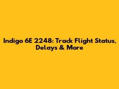 Indigo 6E 2248: Track Flight Status, Delays & More