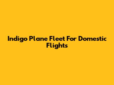 Indigo Plane Fleet For Domestic Flights