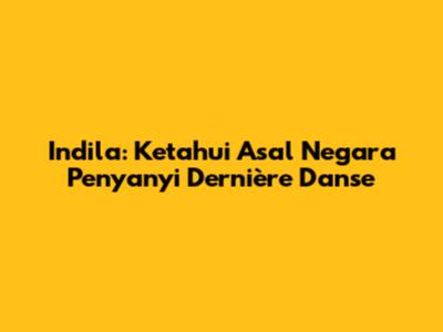 Indila: Ketahui Asal Negara Penyanyi "Dernière Danse"