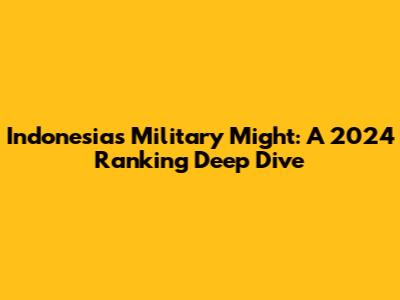 Indonesia's Military Might: A 2024 Ranking Deep Dive