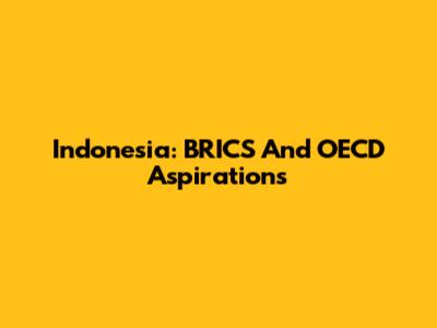 Indonesia: BRICS And OECD Aspirations