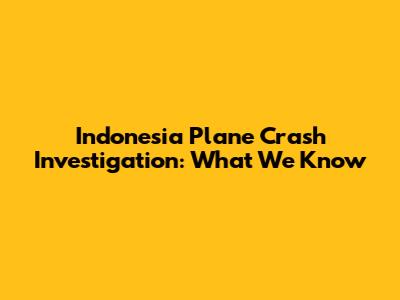Indonesia Plane Crash Investigation: What We Know