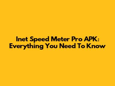 Inet Speed Meter Pro APK: Everything You Need To Know