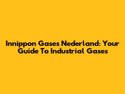 Innippon Gases Nederland: Your Guide To Industrial Gases