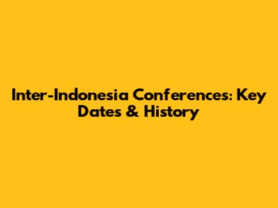 Inter-Indonesia Conferences: Key Dates & History