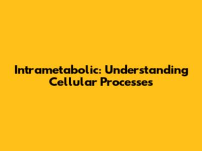 Intrametabolic: Understanding Cellular Processes