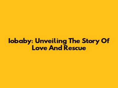Iobaby: Unveiling The Story Of Love And Rescue
