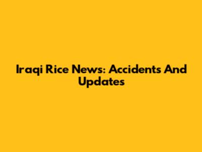 Iraqi Rice News: Accidents And Updates