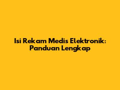 Isi Rekam Medis Elektronik: Panduan Lengkap