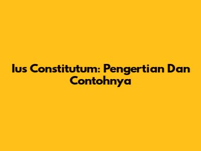 Ius Constitutum: Pengertian Dan Contohnya