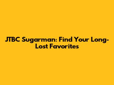 JTBC Sugarman: Find Your Long-Lost Favorites