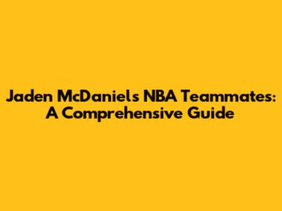 Jaden McDaniels' NBA Teammates: A Comprehensive Guide