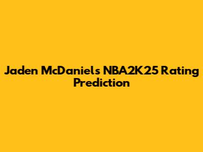 Jaden McDaniels NBA2K25 Rating Prediction