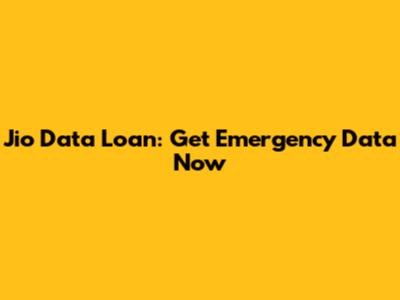 Jio Data Loan: Get Emergency Data Now